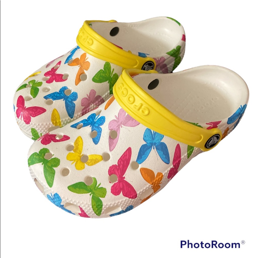Girls Butterfly Crocs NWOT Size 13